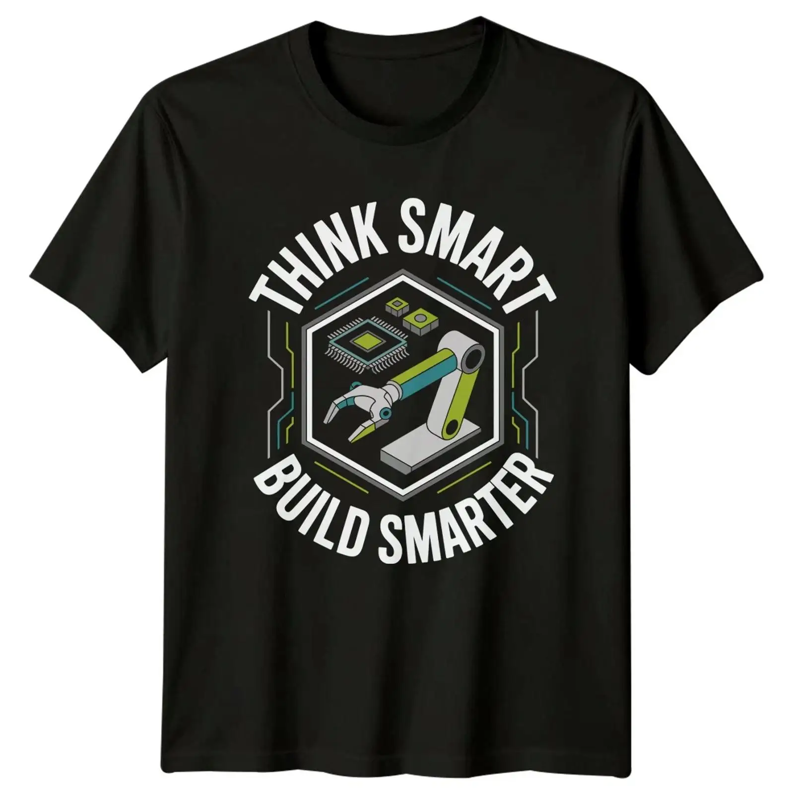 Vintage Fashion Herren - Camiseta masculina Think Smart Build Smarter,