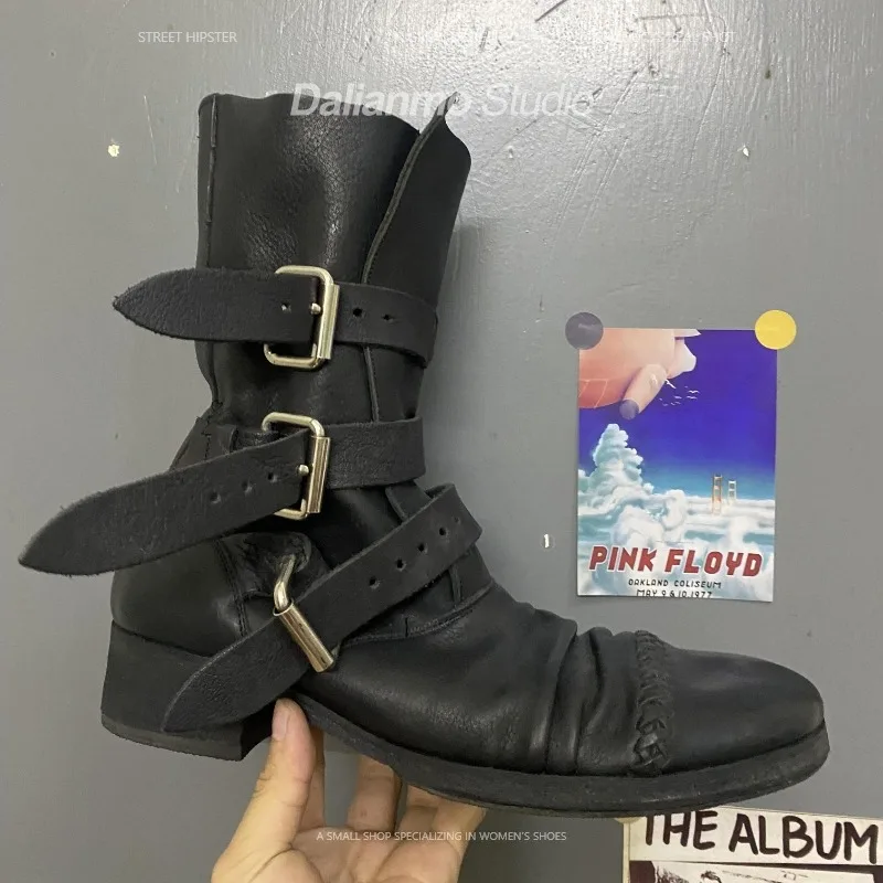 Vintage Fashion Style - Moda masculina botas de couro genuíno
