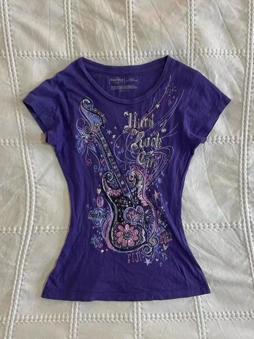 Vintage Fashion Subculture - Subcultura feminina vintage roxo impressão camiseta