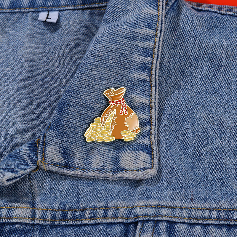 Vintage Fashion Meaning - Saco de dinheiro vintage com broches