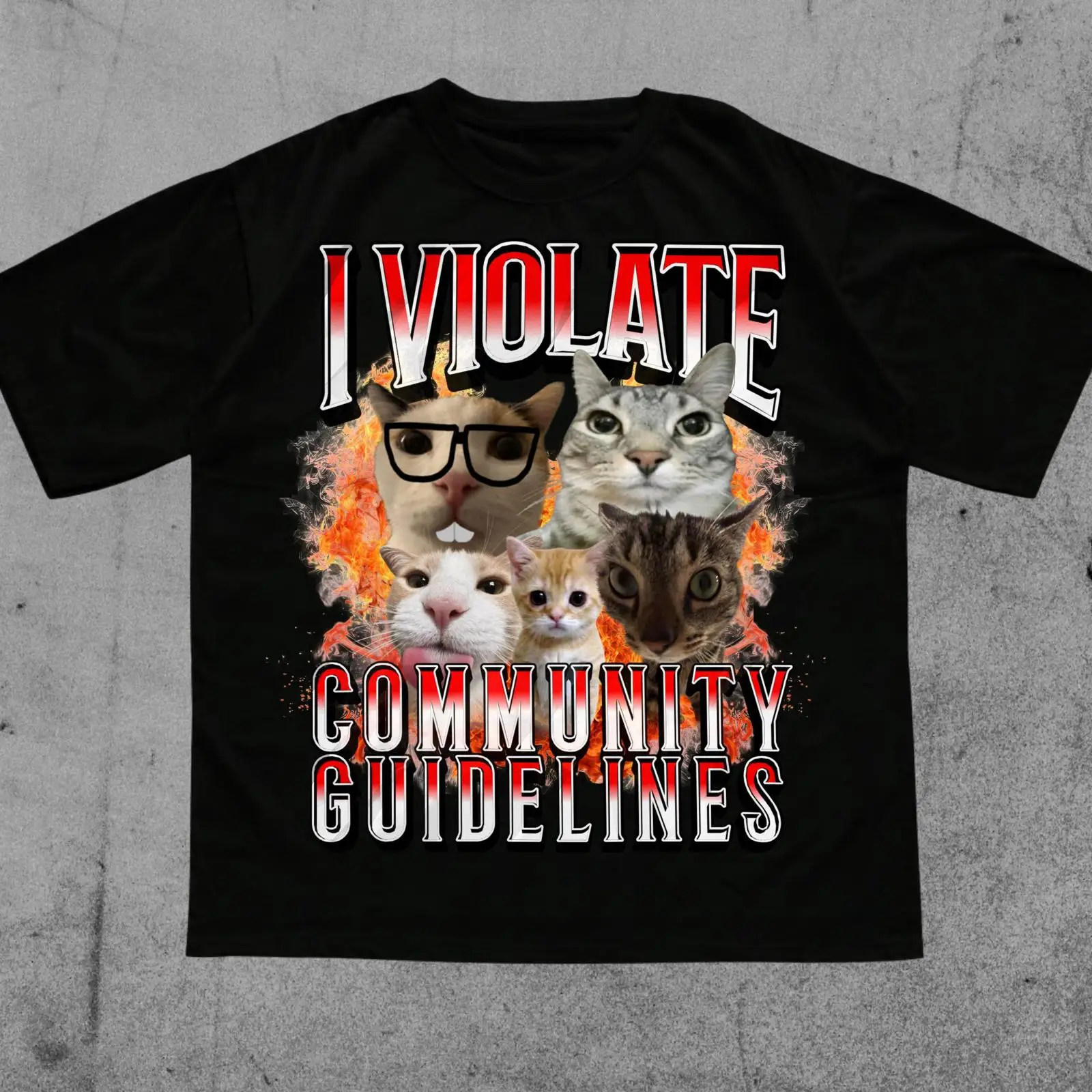 Vintage Fashion Community - Camiseta Meme Gato Amaldiçoado 'Eu Violando