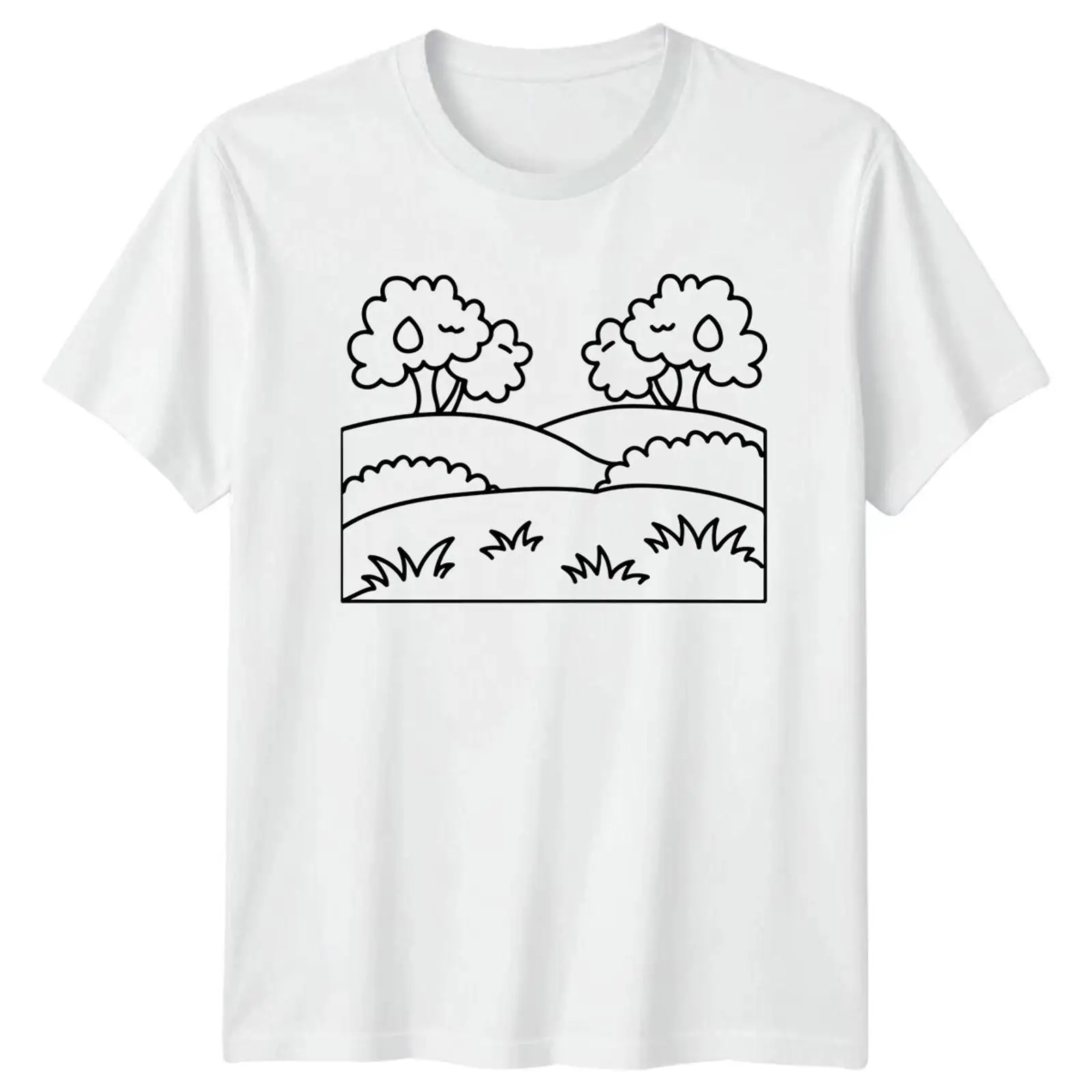 Vintage Fashion Herren - Camiseta Tree Landscape para Homens e