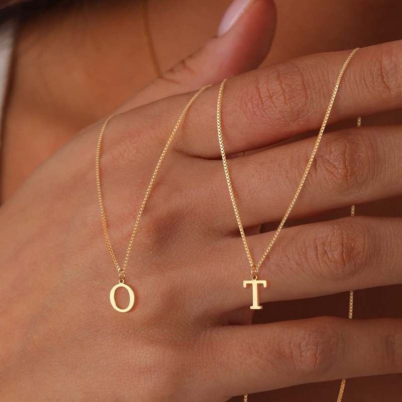 Z Vintage Fashion - Colar com Inicial A-Z, Colar Dourado,
