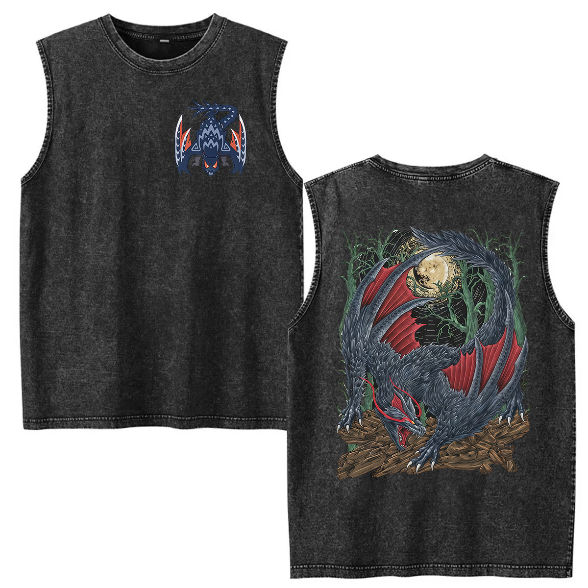 Vintage Fashion Game - Camiseta Vintage Lavada Monster Hunter Nargacuga