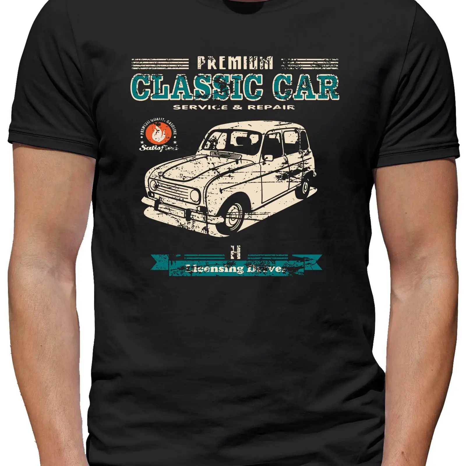Vintage Fashion Herren - Camiseta Masculina Vintage Lavada Estilosa e