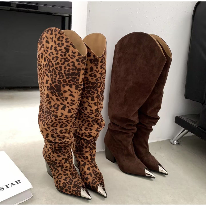 Vintage Fashion Y2K - Botas de cano alto com estampa