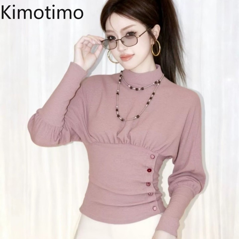 Vintage Fashion Y2K - Camiseta Feminina de Manga Longa Kimotimo