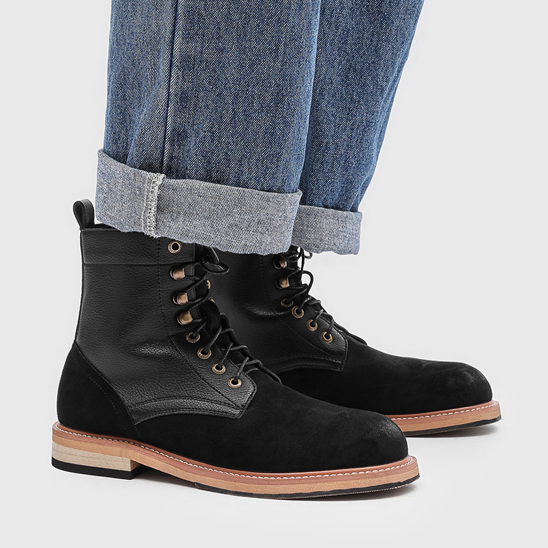 Vintage Fashion Style - Botas masculinas de couro original estilo