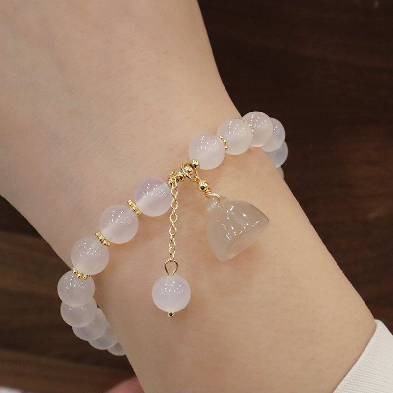 Pulseira de Ágata Branca com P - Vintage Fashion Tiktok avaliação e preço