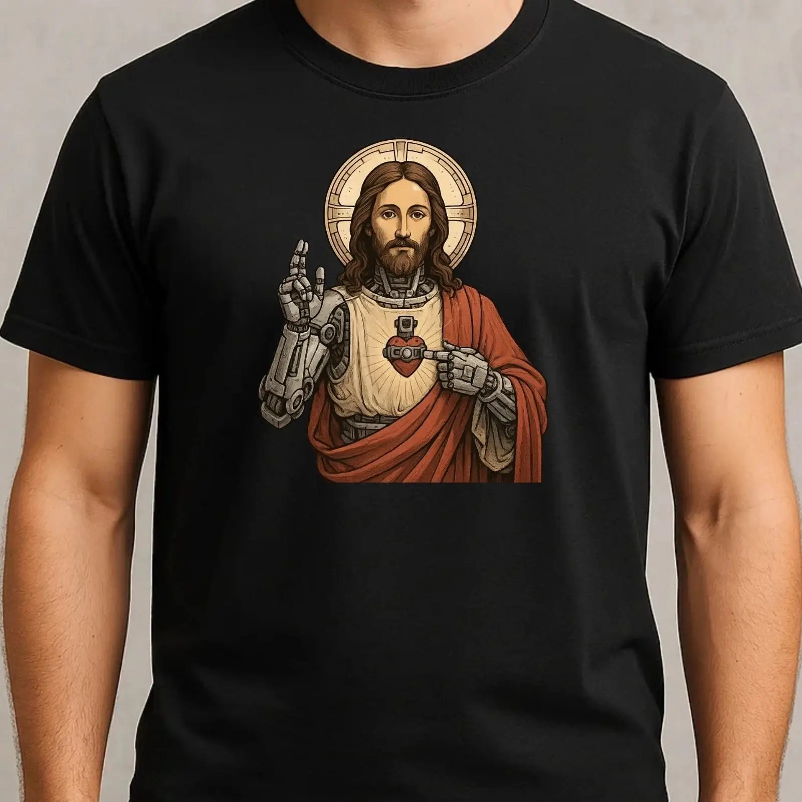 Camiseta Masculina Jesus Robô  - Vintage Fashion Herren avaliação e preço