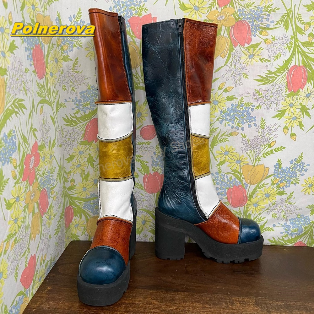 Botas Femininas Retrô de Couro - Vintage Fashion Style avaliação e preço