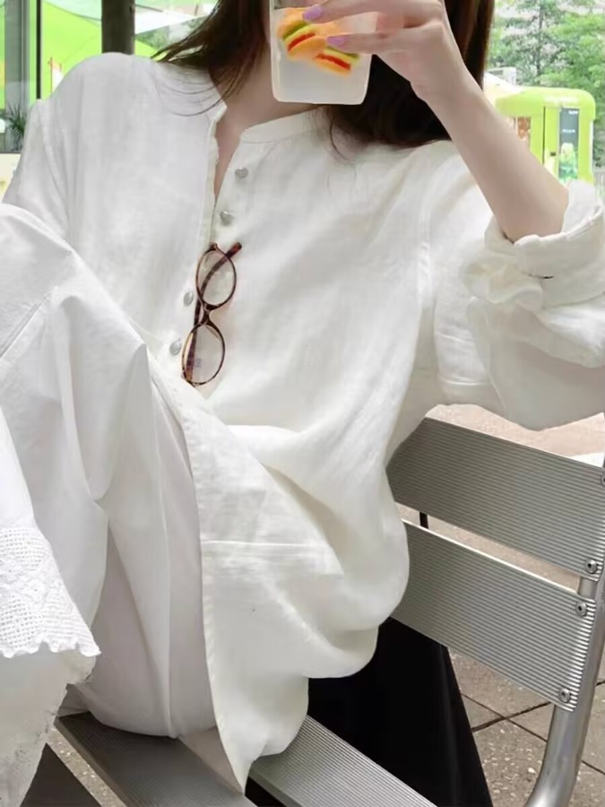 Camisa Casaco Feminina Branca  - Vintage Fashion Meaning avaliação e preço