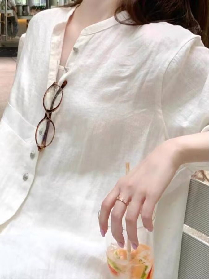 Camisa Casaco Feminina Branca  - Vintage Fashion Meaning avaliação e preço