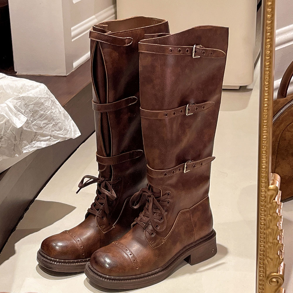 Botas altas de joelho feminina - Vintage Fashion Style avaliação e preço