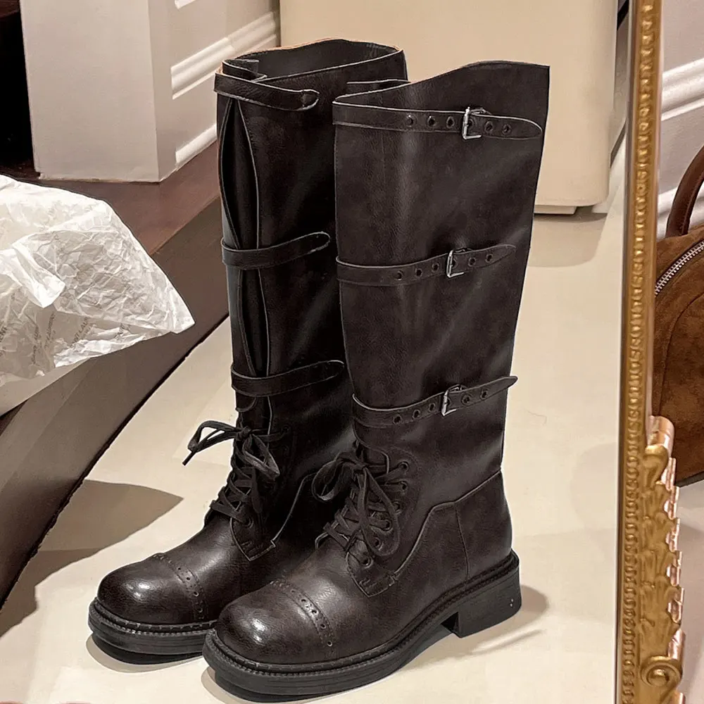 Botas altas de joelho feminina - Vintage Fashion Style avaliação e preço