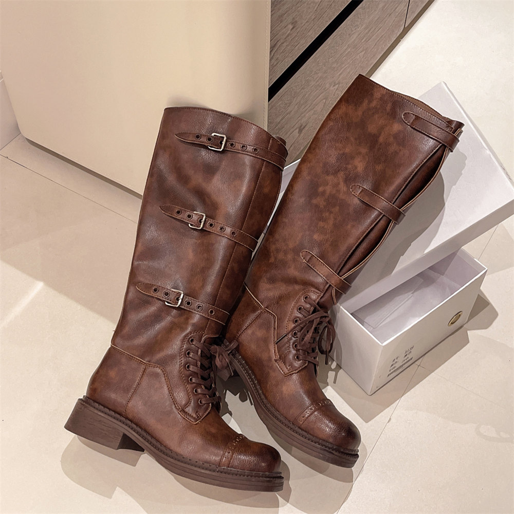 Botas altas de joelho feminina - Vintage Fashion Style avaliação e preço