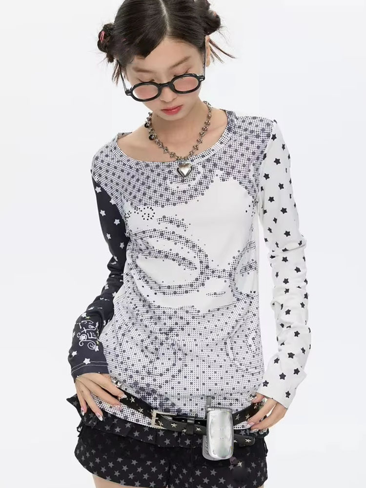 Camisetas de Manga Longa Estil - Vintage Fashion Y2K avaliação e preço