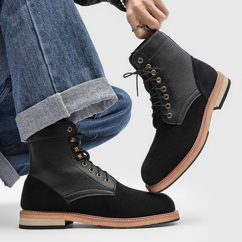 Botas masculinas de couro orig - Vintage Fashion Style avaliação e preço